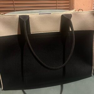 Elegant Black and Cream Tote Bag